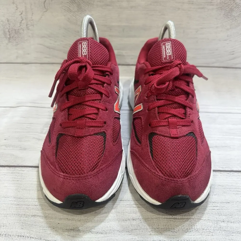 New Balance 888v2 Running Shoes Kids 4.5 Burgundy GK888CB2 Excellent‎ Suede Mesh